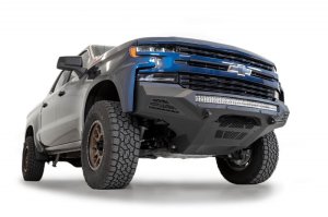 Chevrolet Silverado 1500 Bumper - Front - Addictive Desert Designs - Stealth Fighter - Hammer Black with Satin Black panels - `19-`21